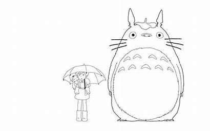 Totoro Drawing Ghibli Line Pages Coloring Studio
