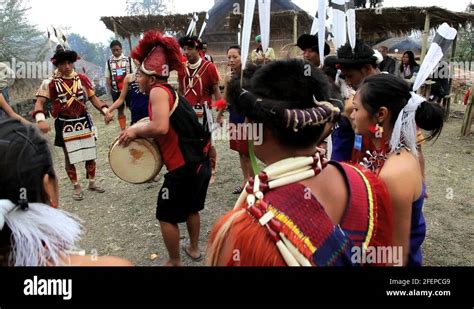 Tribesmen From The Ao Tribe India Stock Video Footage Alamy