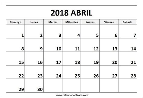 Para Imprimir Calendario Abril 2018 Calendario Calendario 2018