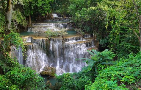 Wallpaper Waterfall Thailand Cascade Khuean Srinagarindra National