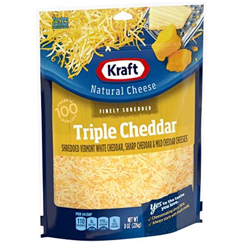 Kraft Finely Shredded Natural Triple Cheddar Shredded Cheese 8 Oz
