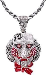 TSANLY 6ix9ine Chain Necklace Saw Inspired White Gold Plated With