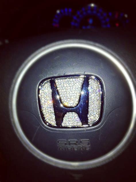 Bling Honda Emblem For Steering Wheel Logo Sticker Decal Carsoda