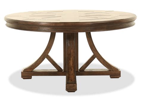 Traditional 60 Round Dining Table In Brown Mathis Brothers Furniture