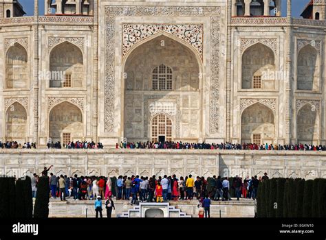 Taj Mahal Close Up Agra Indiathis Marble Architecture Built By Mughal
