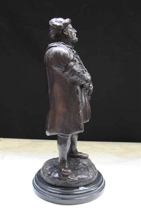 Bronze Statue English King Henry Viii British Monarch Tudors