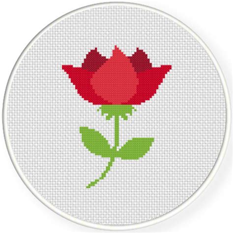 Charts Club Members Only Red Rose Cross Stitch Pattern Daily Cross