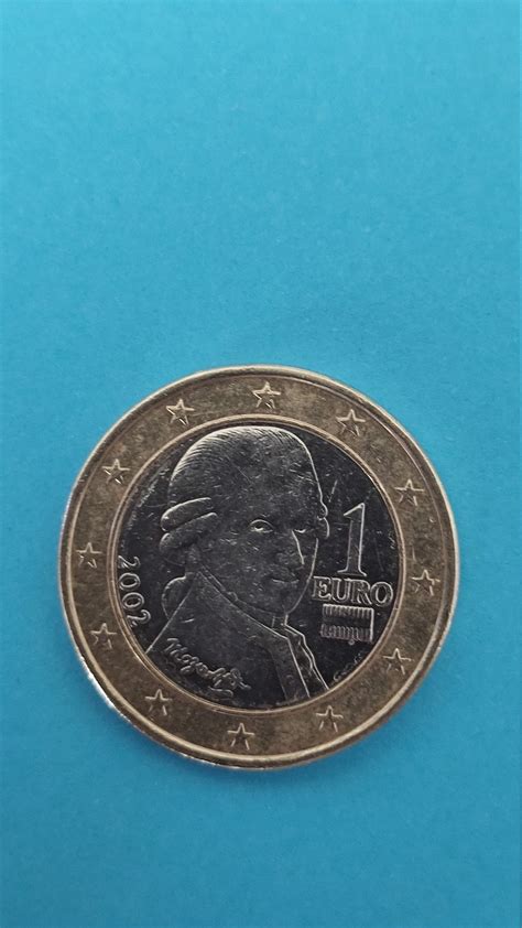 Münze Von 1 Euro Jahr 2002 Mozart Austria Etsyde