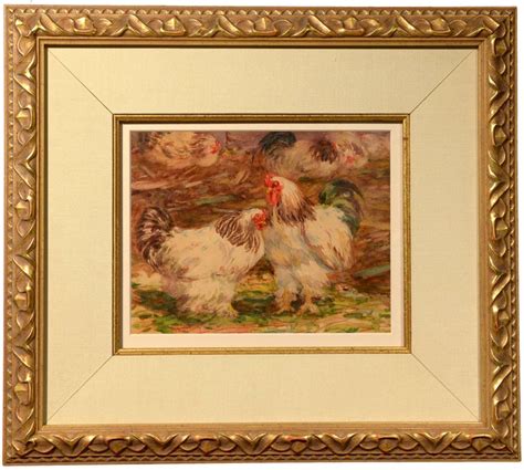 Elizabeth Knowles Barnyard Roosters Painting For Sale At 1stdibs