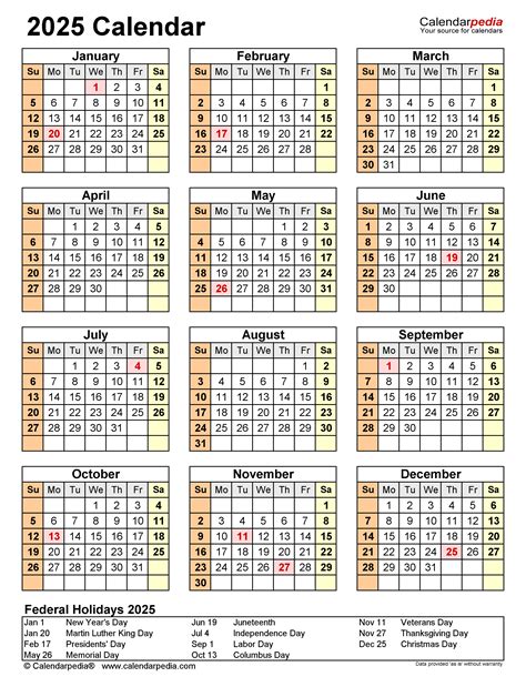 2025 Calendar Free Printable Word Templates Calendarpedia