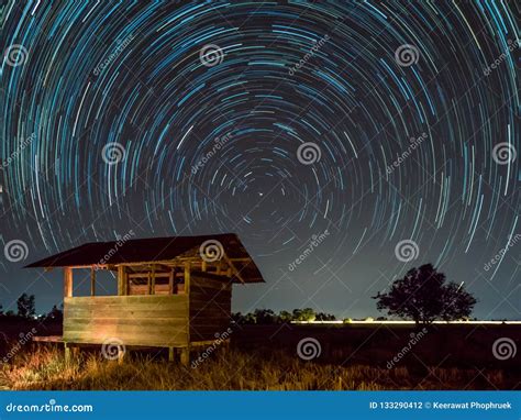 Star Trail At The Fields Stock Photo Image Of Agriculture 133290412