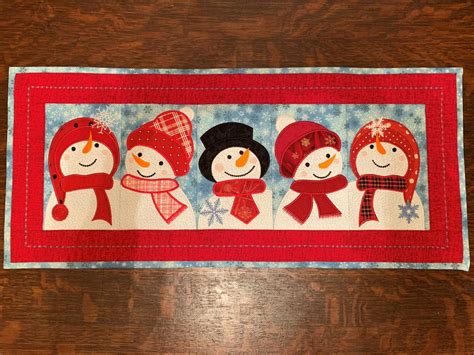 Because I Say Sew Snowman Table Runner