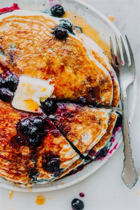 Fluffy Buttermilk Blueberry Pancakes By Thesweetandsimplekitchen