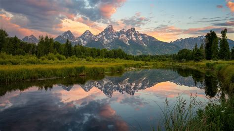 Wallpaper Usa Grand Teton Nature Mountains Lake Parks 2560x1440