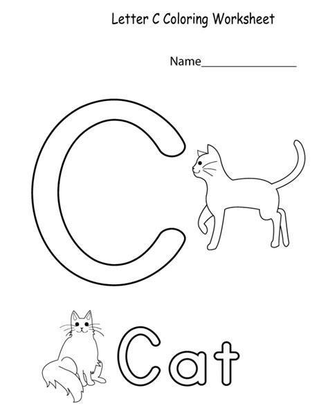 Printable Letter C Worksheets For Kindergarten Preschoolers Alphabet
