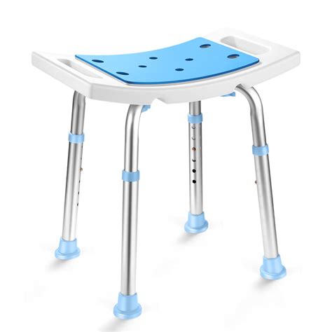 Aliseniors Shower Chair For Inside Shower Nonslip Bath Shower Stool With Padded Seat Holes For