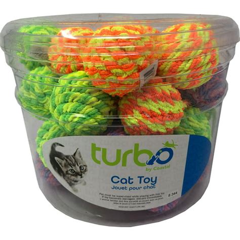 Coastal Pet Products Turbo Rattle Balls Cat Toy Canister Multi 36 Piece