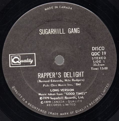 Sugarhill Gang Rappers Delight Vinyl 12 33 ⅓ Rpm