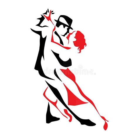 Tango Dancing Couple Man And Woman Vector Illustration Logo Icon