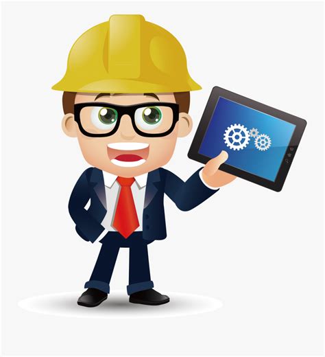 Architectural Tablet Png Element Engineer Cartoon Png Free