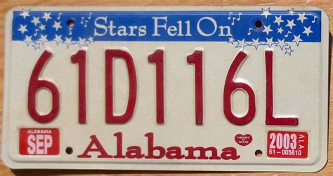 2003 Alabama Vg Ex Automobile License Plate Store Collectible