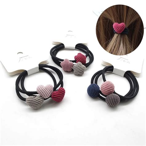 3pcsset Round Cloth Buckle Rubber Ban Hair Accessoriesd Hair Rope