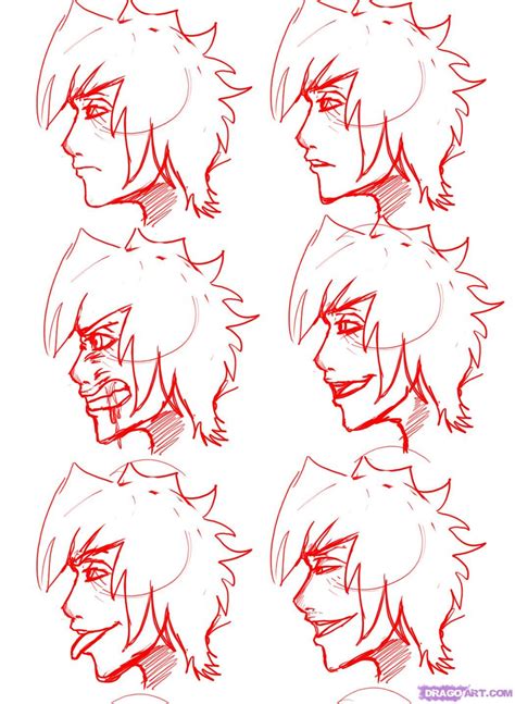 How to draw a manga male head. How To Draw Profile Faces And Mouths Side View by Dawn ...