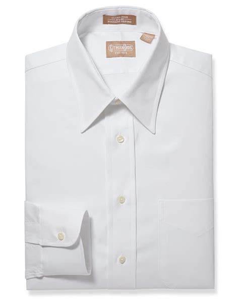 Gitman Bros Point Collar Pinpoint White Dress Shirt