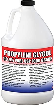What propylene glycol is most commonly used for is as an antifreeze, solvent, and to promote moisture by the absorption of water. Propylene Glycol - Food Grade USP - 1 Gallon: Lab Chemical ...