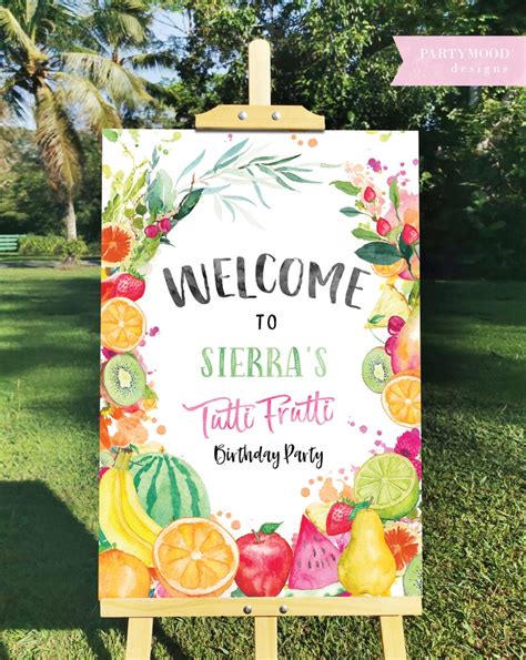 Twotti Frutti Welcome Sign Tutti Frutti Birthday Banner Etsy