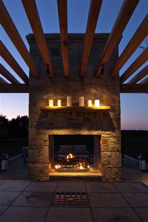 Each building material has a cost, so for ease of explanation, let's use $1.00 as the we ran some low voltage lighting cord and added great looking led lights for additional ambiance. Cedar pergola built into outdoor fireplace - Traditional ...