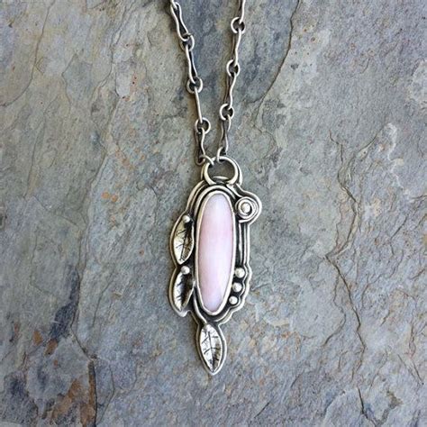 Pink Opal Pendant With Handmade Sterling By Coldfeetjewelry Cabochon