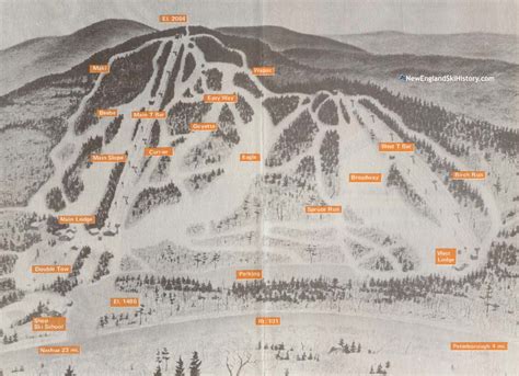 1970s Temple Mountain Trail Map New England Ski Map Database