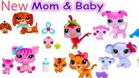 New Bobble Head Mommies And Babies Sets Littlest Pet Shop Lps Mom Baby