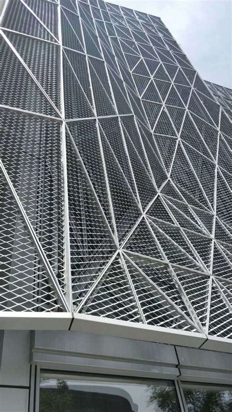Building Facade Decorative By Aluminium Expanded Metal Metal Facade