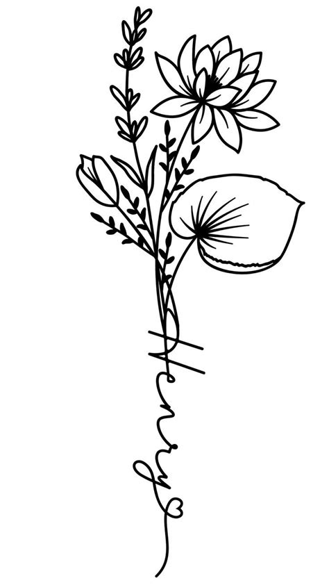 July Birth Flower Tattoo Design Water Lily Flower Name Tattoo Tattoo