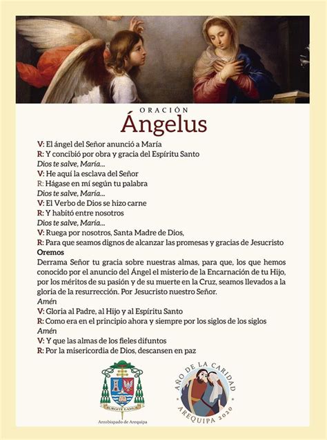 Oración Ángelus Ángelus V Arzobispado De Arequipa