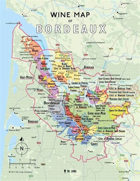 Wine Map Of Bordeaux By Steve Bordeaux Wine Region Bordeaux Wine