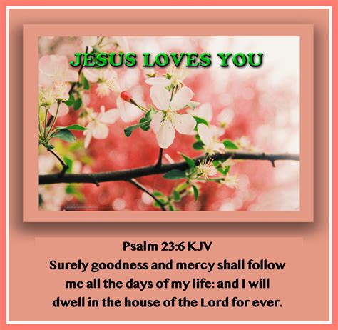 Psalm 236 Kjv Surely Goodness And Mercy Shall Follow Me All The Days