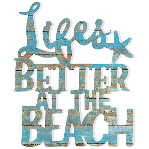 Lifes Better At The Beach Words Sign Overstock Beach Words Word