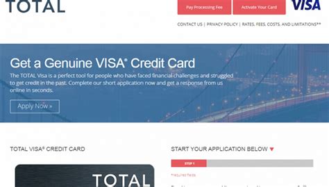 While the total visa credit card can give you access to an unsecured credit card even if you have poor credit, its multiple fees make it a very expensive option. www.TotalCardVisa.com | Apply for Total Visa Card Rebuild Your Credit