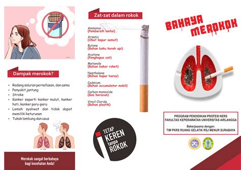 Materi Penyuluhan Bahaya Merokok Flip Chart Leaflet Askep