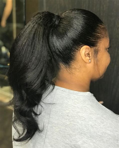 I Love A Sleek Ponytail Using My Relaxed Straight Texture The Blend