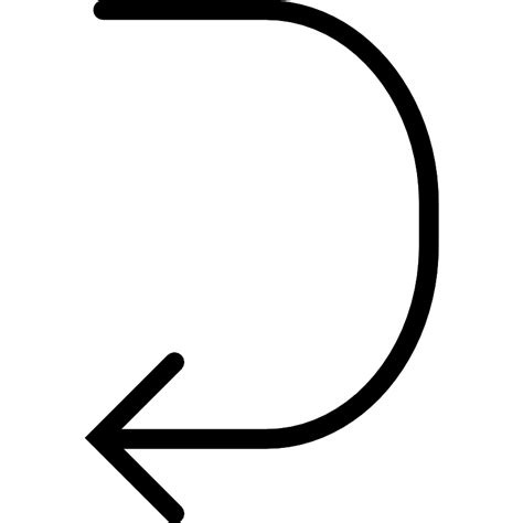 Curve Left Arrow Vector Svg Icon Svg Repo