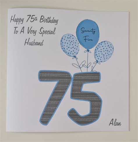 Personalised 75th Birthday Card Husband Dad Grandad Uncle Etsy Uk