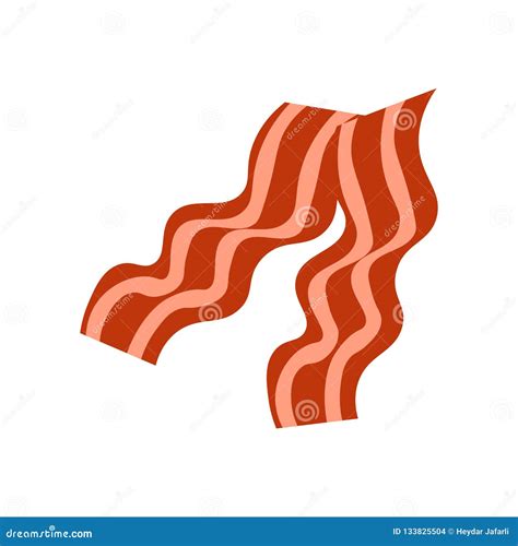 Bacon Icon Vector Sign And Symbol Isolated On White Background Bacon
