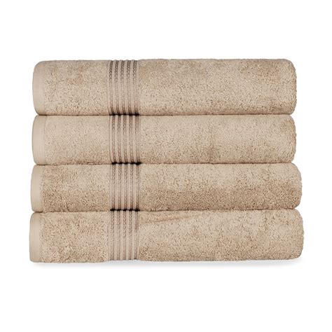 Superior Derry Solid Egyptian Cotton 4 Piece Bath Towel Set Taupe