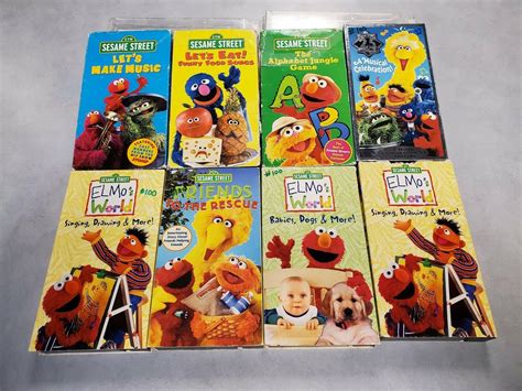 Sesame Street 8 Vhs Collection Elmo Big Bird Oscar Al Roker Grover