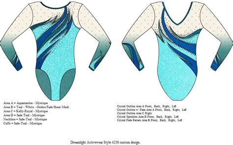 The Back And Front Views Of A Leotard Gymnastics Uniform Designed By
