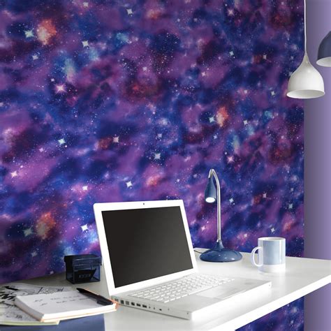 Girls Wallpaper Themed Bedroom Unicorn Stars Heart Glitter Chic Feature Wall New Ebay